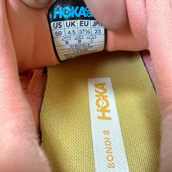 Hoka One One Pink and Yellow Sneakers - Picture 9 of 10